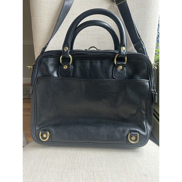 Ghurka MH No.174 All Leather Black Briefcase Shoulder Bag w/Storage belt Vintage - Picture 4 of 16